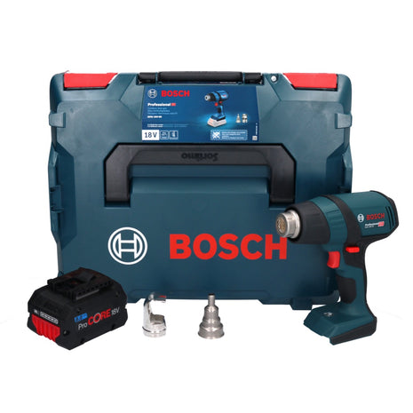 Bosch GHG 18V-50 Soffiatore d'aria calda professionale a batteria 18 V 300° C / 500° C + 1x batteria ricaricabile ProCORE 8,0 Ah + L-Boxx - senza caricabatterie