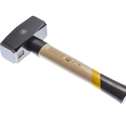 FORTE TOOLS Hammer with wooden handle, head weight 2000 g, hammer with wooden handle, premium tool, forged, double ring key, lacquered head (000051151043)