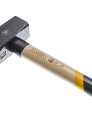 FORTE TOOLS Martillo con mango de madera, peso de cabeza 2000 g, martillo con mango de madera, herramienta premium, forjado, cuña de doble anillo, cabeza pintada (000051151043)