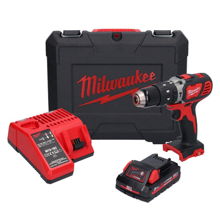 Taladro percutor inalámbrico Milwaukee M18 BPD-301C 18 V 60 Nm + 1x batería 3,0 Ah + cargador + maletín