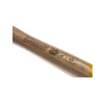 FORTE TOOLS Martillo de cerrajería con mango de madera, peso de cabeza 800 g, martillo con mango de madera, herramienta premium, forjado, cuña de doble anilla, cabeza pintada (000051151028)