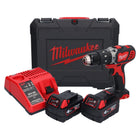 Taladro percutor inalámbrico Milwaukee M18 BPD-402C 18 V 60 Nm (4933443518) + 2x baterías 4,0 Ah + cargador + estuche