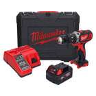 Taladro percutor inalámbrico Milwaukee M18 BPD-601C 18 V 60 Nm + 1x batería 6,0 Ah + cargador + maletín