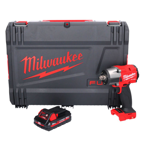 Milwaukee M18 FMTIW2F12-301X Llave de impacto inalámbrica 18 V 745 Nm 1/2" sin escobillas + 1x batería 3,0 Ah + caja HD - sin cargador