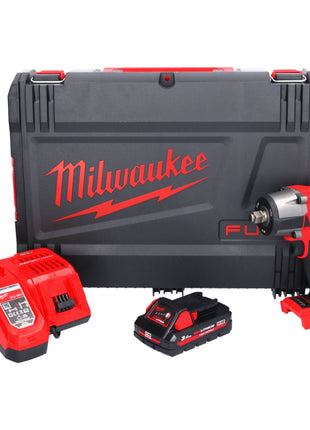 Llave de impacto inalámbrica Milwaukee M18 FMTIW2F12-301X 18 V 745 Nm 1/2" sin escobillas + 1x batería 3,0 Ah + cargador + caja HD