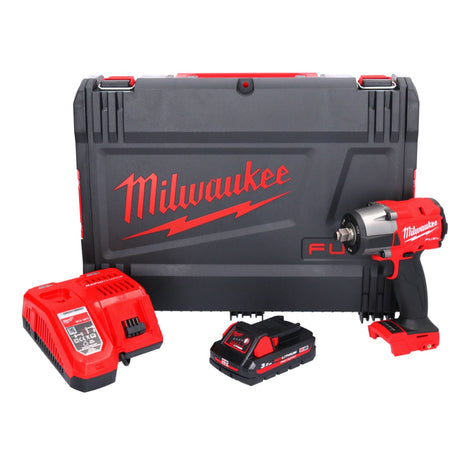 Llave de impacto inalámbrica Milwaukee M18 FMTIW2F12-301X 18 V 745 Nm 1/2" sin escobillas + 1x batería 3,0 Ah + cargador + caja HD