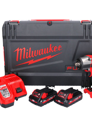 Llave de impacto a batería Milwaukee M18 FMTIW2F12-302X 18 V 745 Nm 1/2" sin escobillas + 2x batería 3,0 Ah + cargador + caja HD