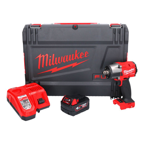 Llave de impacto inalámbrica Milwaukee M18 FMTIW2F12-401X 18 V 745 Nm 1/2" sin escobillas + 1x batería 4,0 Ah + cargador + caja HD