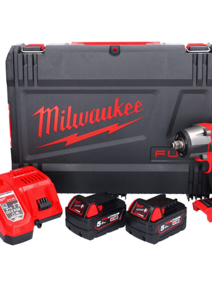 Milwaukee M18 FMTIW2F12-502X Llave de impacto a batería 18 V 745 Nm 1/2" sin escobillas (4933478450) + 2x batería 5,0 Ah + cargador + caja HD