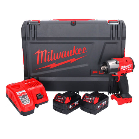 Llave de impacto a batería Milwaukee M18 FMTIW2F12-602X 18 V 745 Nm 1/2" sin escobillas + 2x batería 6,0 Ah + cargador + caja HD