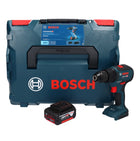 Bosch Professional GSB 18V-55 Perceuse-visseuse à percussion sans fil 55Nm 18V Brushless + 1x batterie 5,0Ah + Coffret L-Boxx - sans chargeur