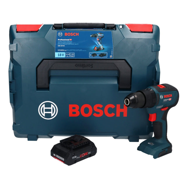 Bosch GSB 18V-55 Trapano a percussione professionale a batteria 18 V 55 Nm brushless + 1x batteria ricaricabile ProCORE 4,0 Ah + L-Boxx - senza caricabatterie