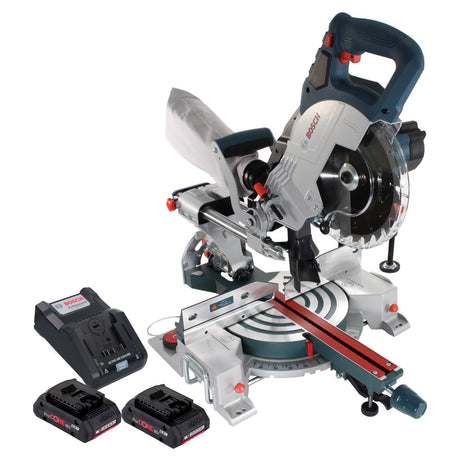 Bosch GCM 18V-216 Professional Scie à onglet sans fil 18 V 216 mm BITURBO brushless + 2x Batteries ProCORE 4.0 Ah + Chargeur