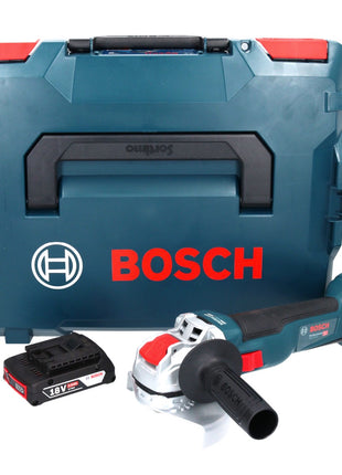 Bosch GWX 18V-10 Professional amoladora angular a batería 18 V 125 mm X-LOCK Brushless + 1x batería 2,0 Ah + L-Boxx - sin cargador