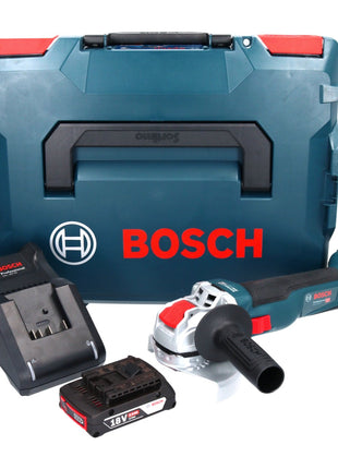 Bosch GWX 18V-10 Profesjonalna akumulatorowa szlifierka kątowa 18 V 125 mm X-LOCK Bezszczotkowa + 1x akumulator 2,0 Ah + ładowarka + L-Boxx