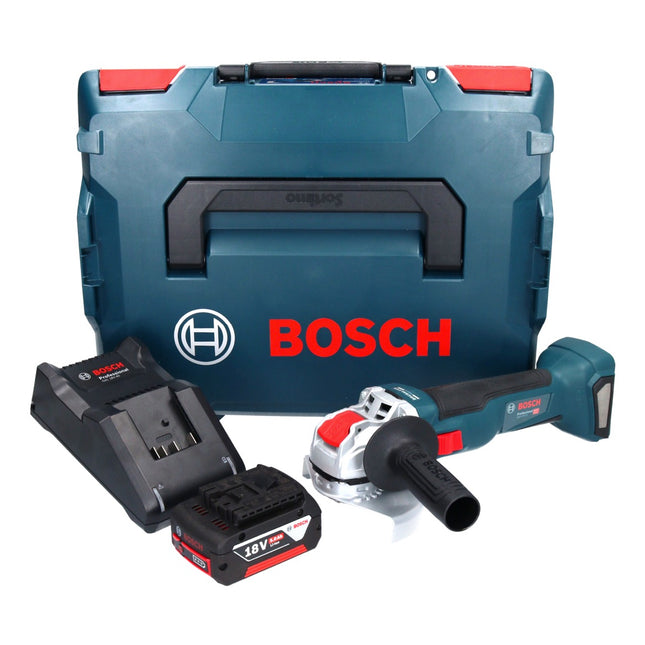 Bosch GWX 18V-10 Amoladora angular profesional sin cable 18 V 125 mm X-LOCK Brushless + 1x acumulador 5,0 Ah + cargador + L-Boxx