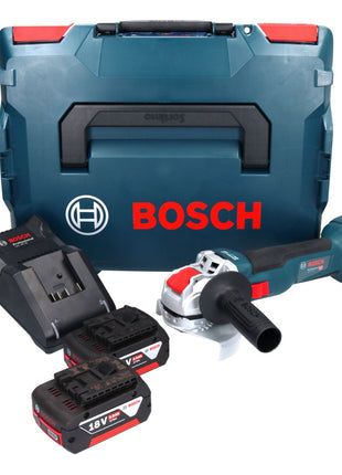 Bosch GWX 18V-10 Meuleuse d'angle sans fil professionnelle 18 V 125 mm X-LOCK Brushless + 2x Batteries 5,0 Ah + Chargeur + L-Boxx