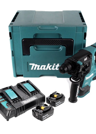 Makita DHR 280 CTJ Akku Bohrhammer 36 V ( 2x 18 V ) 2,8 J SDS-plus Brushless+ 2x Akku 5,0 Ah + Doppelladegerät + Makpac