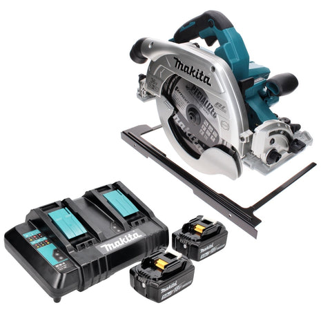 Sierra circular a batería Makita DHS 900 CT 36 V (2x 18 V) 235 mm sin escobillas + 2x batería 5,0 Ah + cargador doble