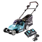 Makita DLM 382 CM2 cortacésped sin cable 36 V ( 2x 18 V ) 38 cm 40 l + 2x batería 4.0 Ah + cargador doble
