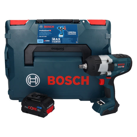 Bosch GDS 18V-1000 Profesjonalny akumulatorowy klucz udarowy 18 V 1000 Nm BITURBO Brushless + 1x akumulator ProCORE 8,0 Ah + L-Boxx - bez ładowarki