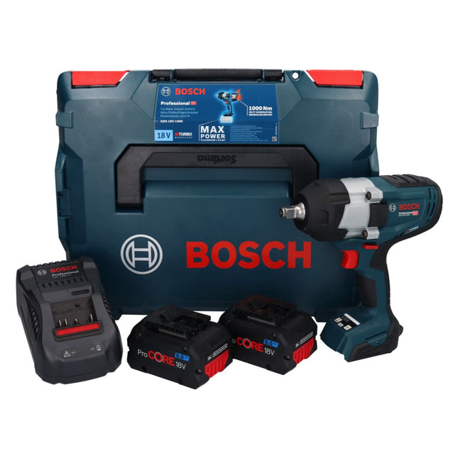 Bosch GDS 18V-1000 Professional cordless impact wrench 18 V 1000 Nm BITURBO Brushless + 2x ProCORE rechargeable battery 8.0 Ah + charger + L-Boxx ( 06019J8302 )