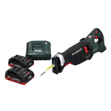 Sierra sable a batería Metabo SSEP 18 LTX BL MVT 18 V sin escobillas + 2x batería 4,0 Ah + cargador