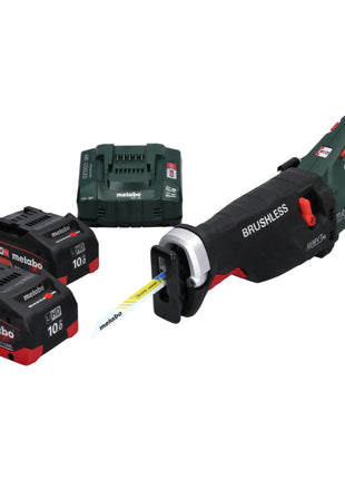 Sierra sable a batería Metabo SSEP 18 LTX BL MVT 18 V sin escobillas + 2x baterías 10,0 Ah + cargador