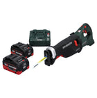 Sierra sable a batería Metabo SSEP 18 LTX BL MVT 18 V sin escobillas + 2x baterías 10,0 Ah + cargador