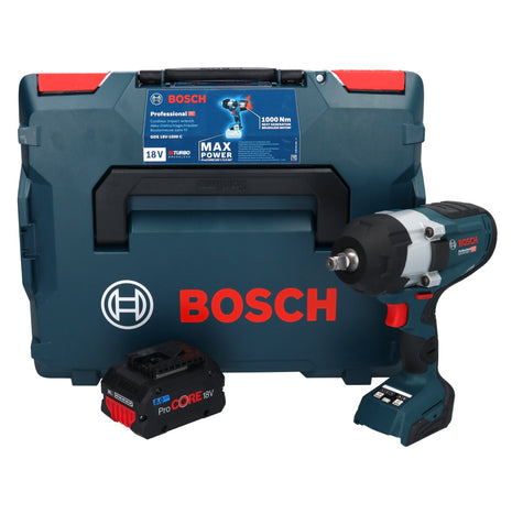 Bosch GDS 18V-1000 C Profesjonalna akumulatorowa wkrętarka udarowa 18 V 1000 Nm BITURBO Brushless + 1x akumulator ProCORE 8,0 Ah + moduł Bluetooth GCY 42 + L-Boxx - bez ładowarki