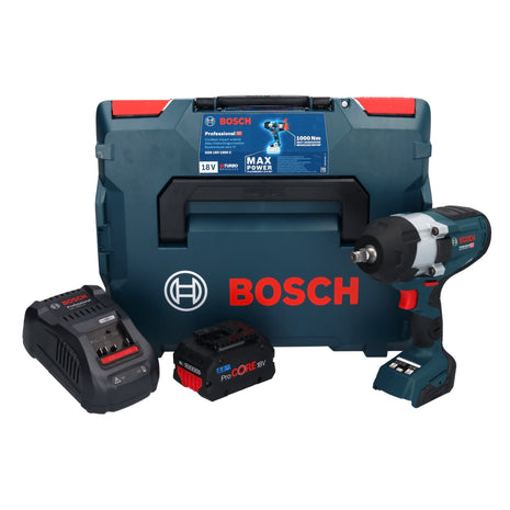 Bosch GDS 18V-1000 C Profesjonalna akumulatorowa wkrętarka udarowa 18 V 1000 Nm BITURBO Brushless + 1x akumulator ProCORe 8,0 Ah + ładowarka + moduł Bluetooth GCY 42 + L-Boxx