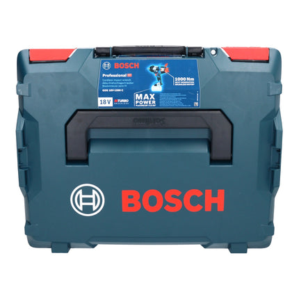 Bosch GDS 18V-1000 C Professional Atornillador de impacto rotativo a batería 18 V 1000 Nm BITURBO Brushless + 2x Batería ProCORE 8,0 Ah + Cargador + Módulo Bluetooth GCY 42 + L-Boxx (06019J8002)