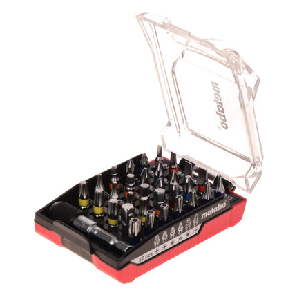 Metabo SB 18 LTX BL QI taladro percutor inalámbrico 18 V 130 Nm sin escobillas + juego de puntas 32 piezas + metaBOX - sin batería, sin cargador