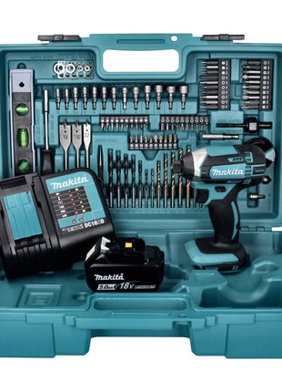 Makita DTD 152 STX5 Visseuse à choc sans fil 165Nm 18V + 1x Batterie 5,0Ah + Chargeur + Coffret + Set de 101 accessoires