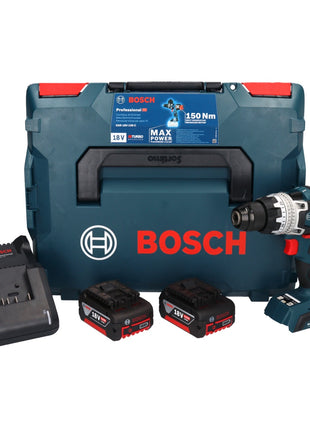 Bosch GSR 18V-150 C Professional Akku Bohrschrauber 18 V 150 Nm Biturbo Brushless + 2x Akku 5,0 Ah + Ladegerät + L-Boxx - Toolbrothers