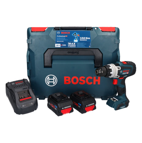 Bosch GSR 18V-150 C Profesjonalna akumulatorowa wiertarko-wkrętarka 18 V 150 Nm Biturbo Brushless ( 06019J5005 ) + 2x akumulator ProCORE 8,0 Ah + ładowarka + L-Boxx