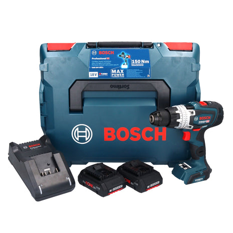 Bosch GSB 18V-150 C Profesjonalna akumulatorowa wiertarko-wkrętarka udarowa 18 V 150 Nm Biturbo Brushless + 2x akumulator ProCORE 4,0 Ah + ładowarka + L-Boxx