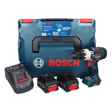 Bosch GSB 18V-150 C Taladradora de percusión profesional sin cable 18 V 150 Nm Biturbo Brushless ( 06019J5105 ) + 2x acumulador ProCORE 8,0 Ah + cargador + L-Boxx