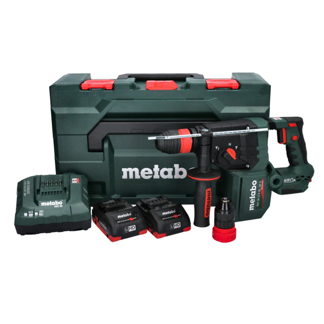 Metabo KH 18 LTX BL 28 Q Marteau perforateur sans fil 18 V 3 J SDS plus Brushless + 2x batterie 4,0 Ah + chargeur + metaBOX