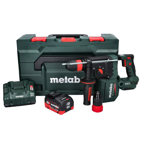 Marteau perforateur sur batterie Metabo KH 18 LTX BL 28 Q 18 V 3 J SDS plus sans balais + 1 batterie 10,0 Ah + chargeur + métaBOX