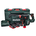 Taladro percutor de batería Metabo KH 18 LTX BL 28 Q 18 V 3 J SDS plus sin escobillas + 2x batería 10,0 Ah + cargador + metaBOX