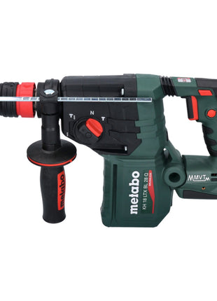 Metabo KH 18 LTX BL 28 Q taladro percutor inalámbrico 18 V 3 J SDS plus sin escobillas + juego de cinceles perforadores de 5 piezas + metaBOX - sin batería, sin cargador