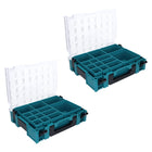 Makita MAKPAC 1 Organizador Set 2x caja para piezas pequeñas 395 x 295 x 110 mm (2x 191X80-2) con 13x insertos de caja