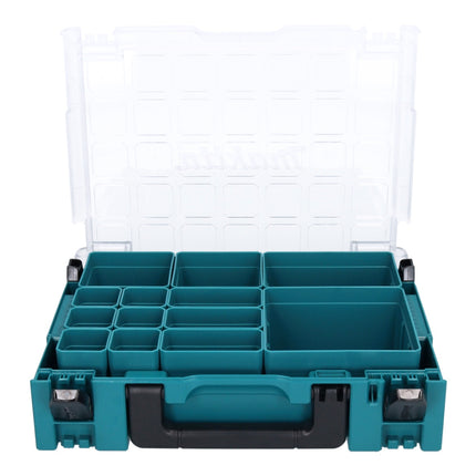 Makita MAKPAC 1 juego organizador 2x maletín para piezas pequeñas 395 x 295 x 110 mm ( 2x 191X80-2 ) con 13x cajas de cartón