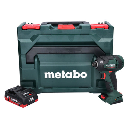 Metabo SSD 18 LTX 200 BL Atornillador de impacto inalámbrico 18 V 200 Nm 1/4" sin escobillas + 1x batería 4,0 Ah + metaBOX - sin cargador