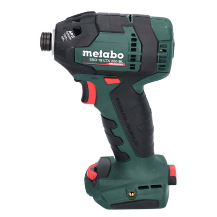 Metabo SSD 18 LTX 200 BL Atornillador de impacto inalámbrico 18 V 200 Nm 1/4" sin escobillas + 1x batería 4,0 Ah + metaBOX - sin cargador