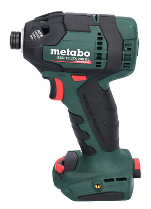 Metabo SSD 18 LTX 200 BL Atornillador de impacto inalámbrico 18 V 200 Nm 1/4" sin escobillas (602396800) + 2x batería 4,0 Ah + cargador + metaBOX