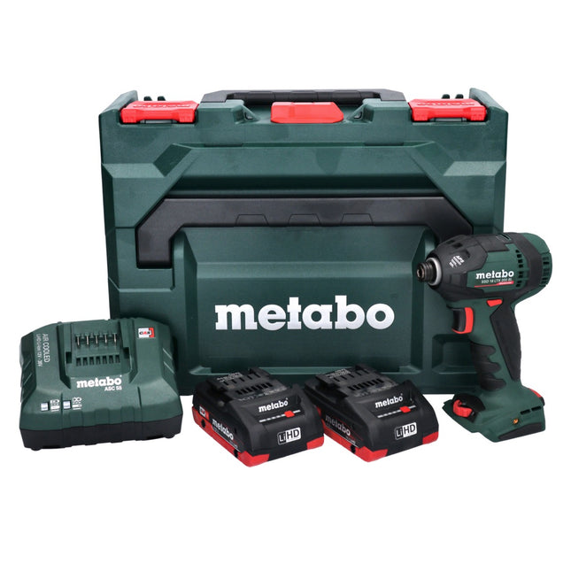 Metabo SSD 18 LTX 200 BL Atornillador de impacto inalámbrico 18 V 200 Nm 1/4" sin escobillas (602396800) + 2x batería 4,0 Ah + cargador + metaBOX