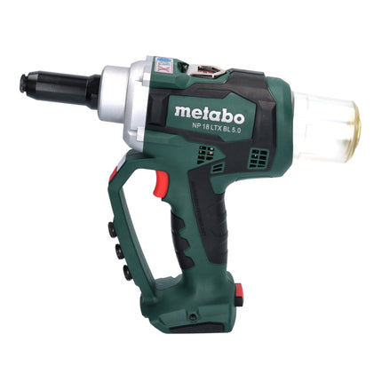 Metabo NP 18 LTX BL 5.0 remachadora ciega a batería 18 V 10 kN sin escobillas + 1x batería 8,0 Ah + cargador + metaBOX