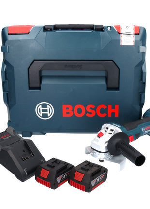 Bosch GWS 18V-7 Professional amoladora angular a batería 18 V 125 mm 22,23 mm sin escobillas + 2x batería 5,0 Ah + cargador + L-Boxx